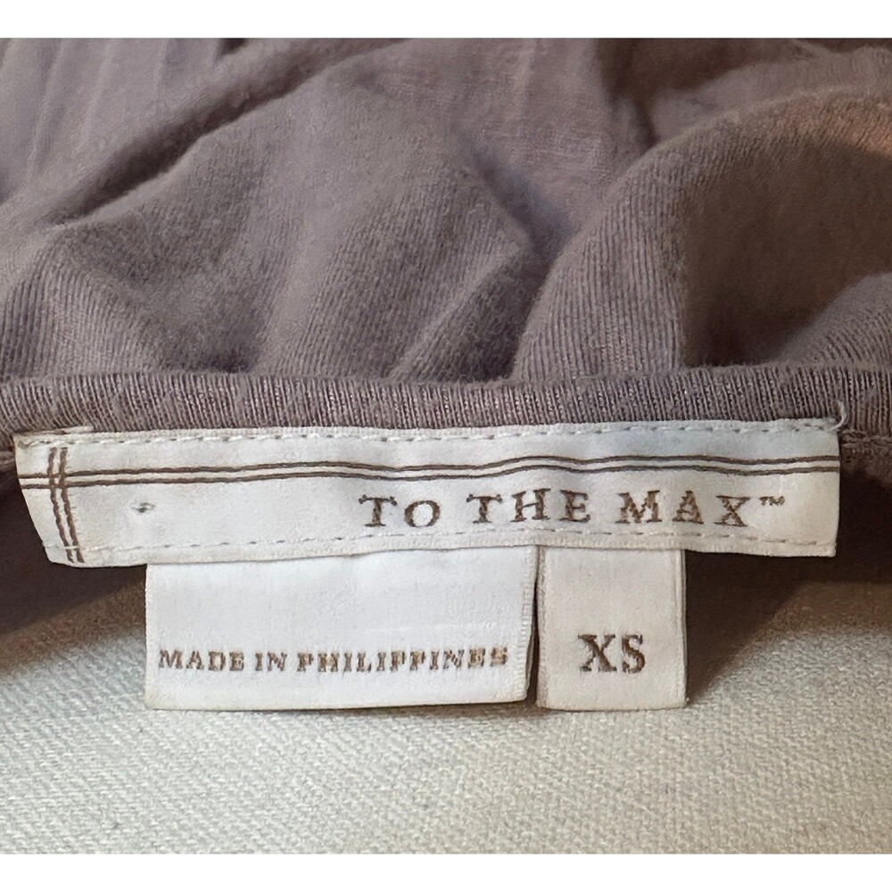 o The Max Boho Mauve Ruffle Neck Midi Dress Ruched Waist XS - Picture 6 of 6